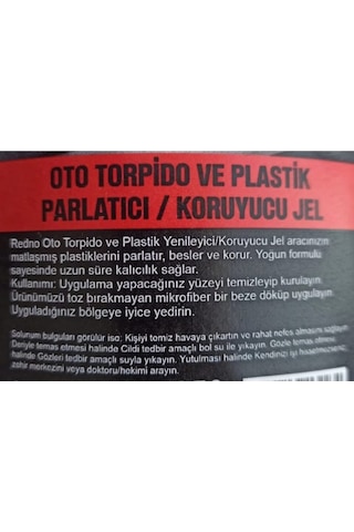 Redno Oto Torpido Plastik Aksam Parlatıcı Bakım Jeli 250gr 2 Adet