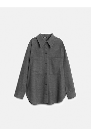 Dilvin 50537 Örme Oversize Gömlek-gri Gri