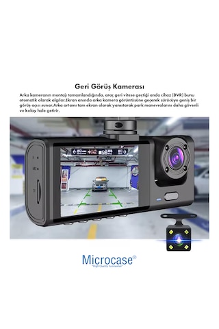 Microcase Wifi Destekli Black Box 1080p Araç İçi Kamera Super Hd 1080p Trafik Recorder - Al5759