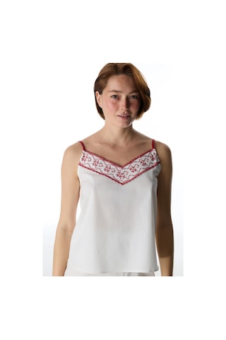 Penti Kırık Beyaz Magnifique Pamuklu Atlet Pijama Üstü