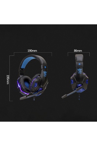 Fosenze Sy830mv Beyaz-mavi Oyun Kulaklığı: Ayarlanabilir Mikrofon, Ses Kontrolü, Işıklı, 3.5mm+usb Bağlantı