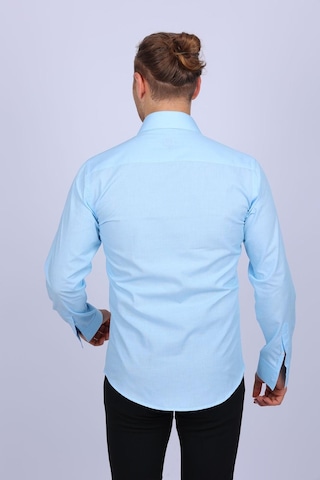 Evente Slim Fit Mavi Filafil Erkek Gömlek Slm-5088-eve