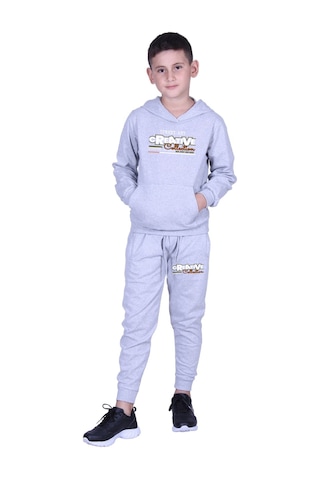 3 Lü Erkek Çocuk Baskılı Kanguru Cepli Kapüşonlu/sıfır Yaka Eşofman Takımı Çok Renkli