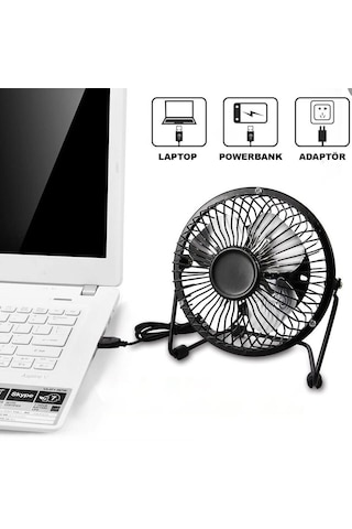 Masa Üstü Usb Fan Soğutucu Vantilatör Klima - Metal Serinletici Mini Vantilatör - Usb Girişli