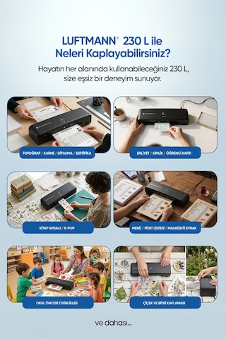 230 L A4 Laminasyon Makinesi 4in1 Set - 40 Adet Laminasyon Filmi