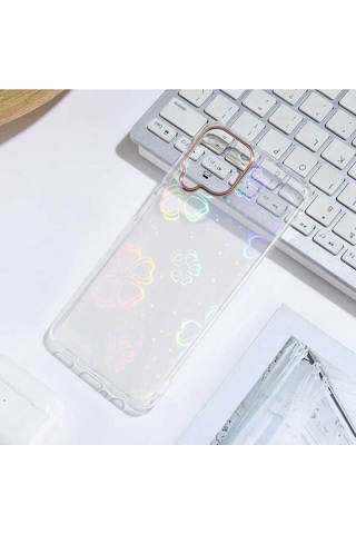 Samsung Uyumlu Galaxy M22 Kılıf Zore Sidney Desenli Sert Kapak Flower No3