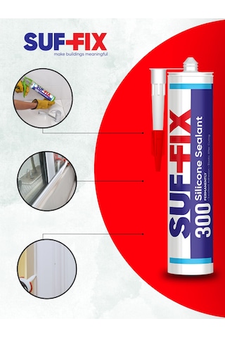 Suf-fix 300 Asetoksi Silikon Mastik 280 Ml Şeffaf, Uv Dayanıml