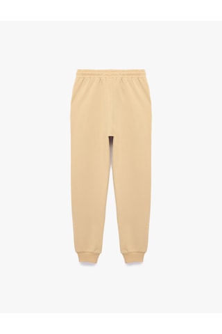 Koton Pamuklu Beli Lastikli Şardonlu Jogger Basic Eşofman Altı Bej 7wkb40010tk Ekru