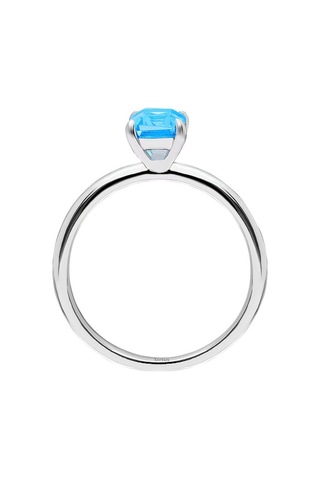 Sirius Oktagon Kesim Mavi Topaz Tektaş Yüzük 0831R0021