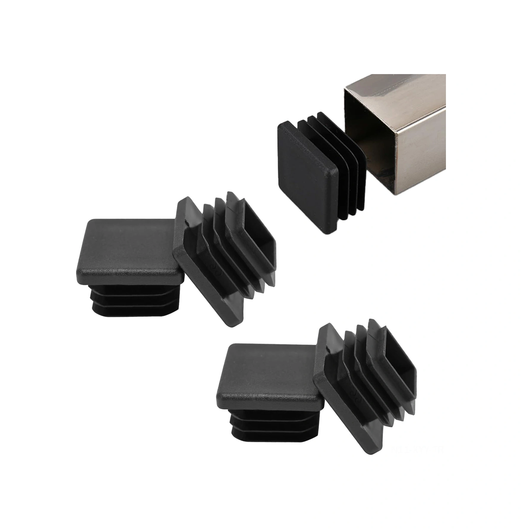Yaleker 32 Adet 2.5x2.5x1.4cm Siyah Plastik Kare Boru Tıkanıcısı, Metal Boru护栏 Ve Mobilya Ayakları İçin Kayma Önleyici Korumalı Uyumlu Kapaklar Siyah