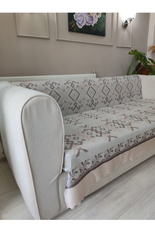 Koltuk Örtüsü Kaymaz Kilim Krem Bej