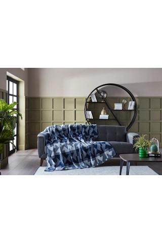 Doqu X Origami Battaniye Çift Kişilik Lacivert Diğer