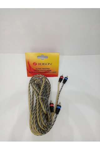 Edison Rca Kablosu 5 Metre - Kaliteli Amfi Rca Ses Aktarım Kablosu 5 Metre
