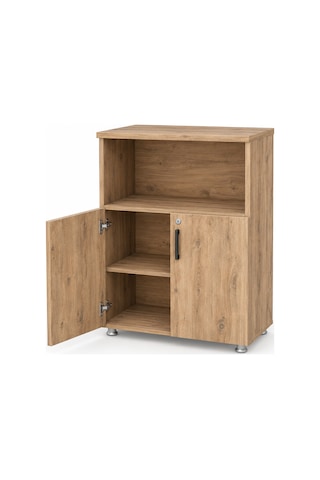 Ahşap 2 Kapaklı Dolap 80x38x120 Cm Şık Ve Dayanıklı -atlantik Çam Kahverengi