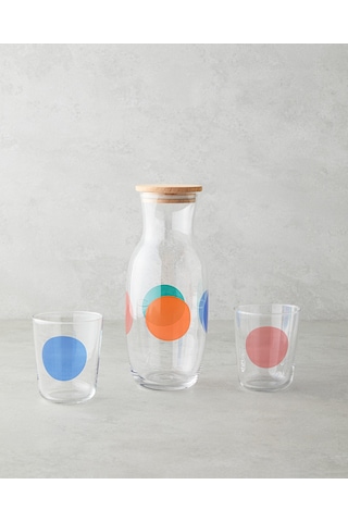 English Home Shinea Cam 3 Parça Su Takımı 1000 Ml + 315 Ml Renkli Çok Renkli