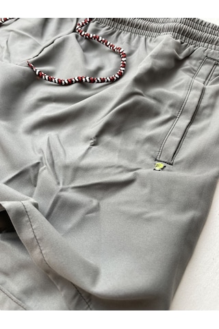 Alaska The Last Frontier Slim Fit Su Itici Kumaş Fileli Deniz Şortu---gri--- Gri