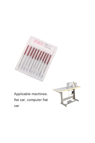 Leezsing Endüstriyel Atlama Önleyici Dikiş Makinesi İğnesi Db16 Numara 10 Adet Aksesuar Seti Sarı