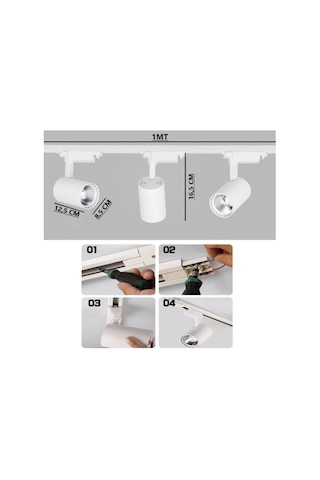 30W 3 Adet Ray Spot 1 Adet Ray(1Mt) Mağaza Vitrin Ev Ofis(296411765)