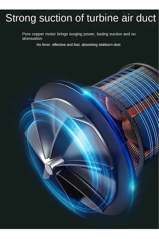 Amigaelegant 95000pa Araba Vakum Süpürgesi Yeşil