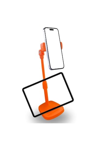 Masa Üstü Tablet Ve Telefon Tutucu Plastik Aparat Turuncu Telefon Standı 5639