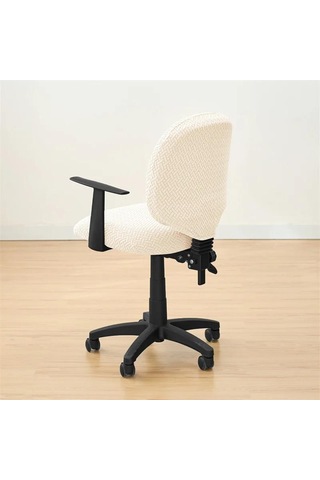 1 Set Ofis Koltuğu Kılıfları Elastikoyun Koltuğu Kılıfları Kaldırılabilir Çıkarılabilir Bilgisayar Koltuğu Kılıfı Döner Koyu Gri