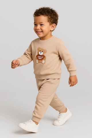 Çocuk Rahat Eşofman Takımı % 100 Pamuk Bej