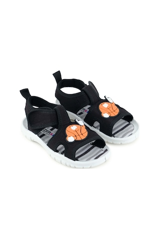 Gezer Erkek Çocuk Yazlık Rahat Taban Tek Cırt Cırtlı Ayarlanabilir Günlük Sandalet Siyah