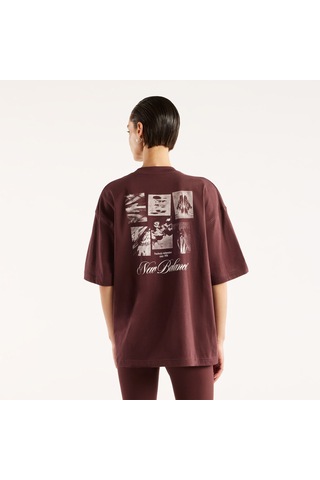 New Balance Pressed Flowers Memories Oversized Kadın Kahverengi T-shirt Wt6289qp-ylr
