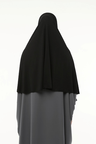 Altobeh Hazır Türban Peçeli Pratik Eşarp Tesettür Nikaplı Hijab - Namaz Örtüsü Sufle 3xl - Siyah Siyah