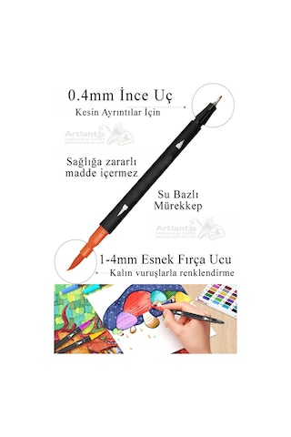 Fineliner 10 Lu Çift Taraflı İnce Uçlu Kalem 1 Paket 10 Renk 0.4 Mm Keçe Uçlu Kalem Renkli İşaretleme Yazı Kalemi