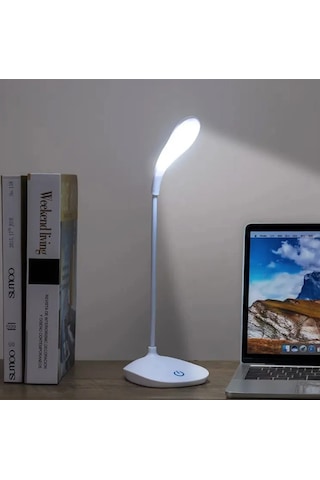 Taşınabilir Ve Ayarlanabilir Beyaz Renk Dokunmatik Şarjlı Masa Lambası Kitap Okuma Lambası Çok Renkli