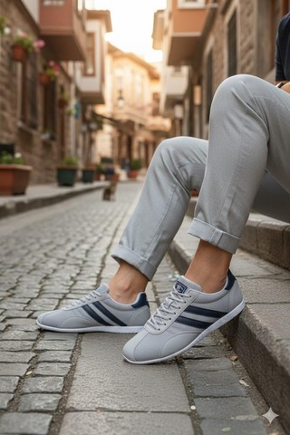 M.p 261 6576 Rahat Esnek Sneaker Erkek Ayakkabı Gri