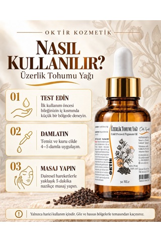 Oktir Soğuk Sıkım Üzerlik Tohumu Yağı Leke Karşıtı Arındırıcı Negatif Enerji Temizleyici 30 Ml