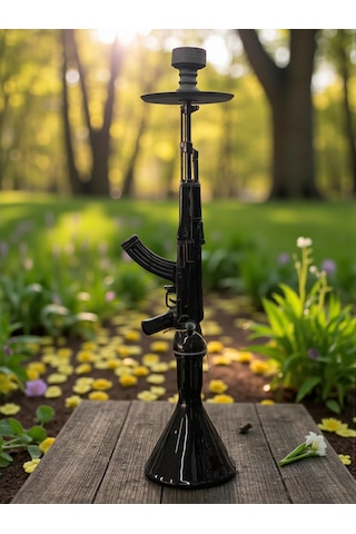 Alüminyum Gövdeli Ak-47 Kalaşnikof Tasarım 90 Cm Premium Nargile Seti Büyük Boy Contalı Sistem 26443422