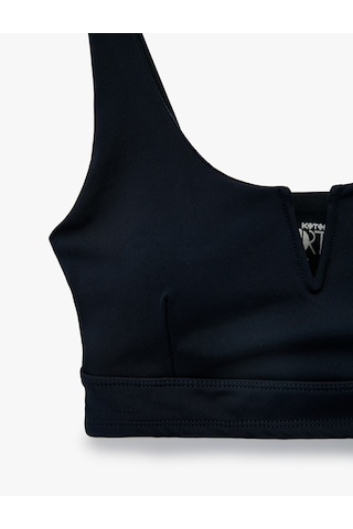 Koton Slim Fit V Yaka Kolsuz Kaplı Sporcu Sütyeni Lacivert 6sak30270nk
