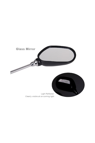 Bisiklet Ayna Reflektörlü Kelepçeli Siyah-Gri