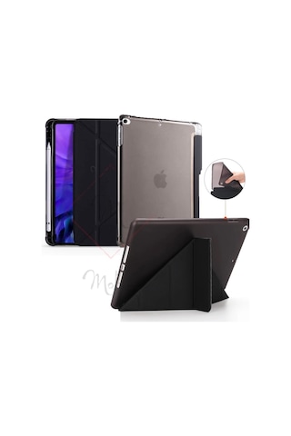 Apple Uyumlu iPad, 7. Nesil 10.2 Kılıf Kalem Bölmeli Trifolding Case A2197 A2198 A2200