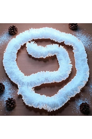 Boyun Simi Beyaz 2 Metre Yılbaşı Boyun Simi Yumuşak Yılbaşı Süslemeleri