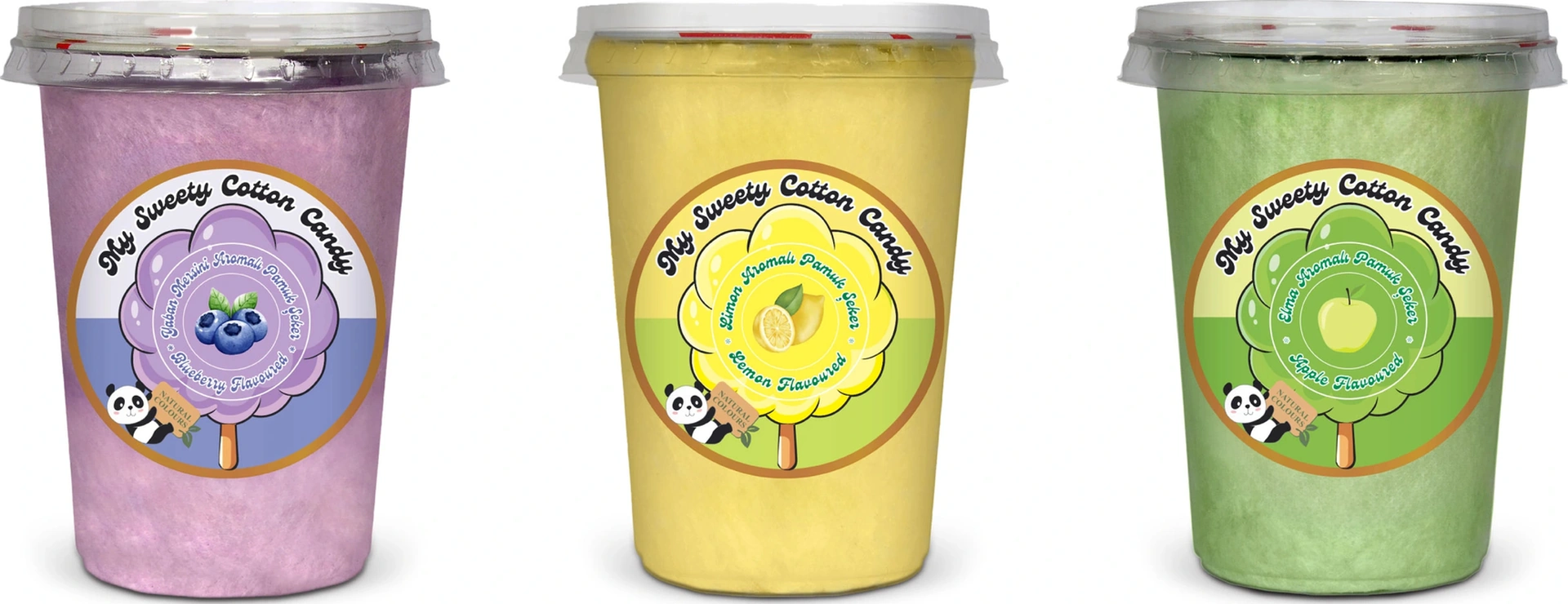 Yaban Mersini, Limon, Elma Aromalı 3'lü Gurme Pamuk Şekerler