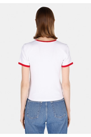 Colin's Colins Slim Fit Yuvarlak Yaka Baskılı Kadın Beyaz Kısa Kol Tişört Cl1073533 Q1.v1 Wht Beyaz