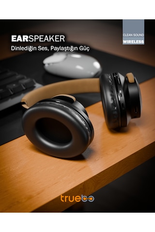 Truebo EarSpeaker Hoparlöre Dönüşebilen Kulak Üstü Bluetooth Kulaklık