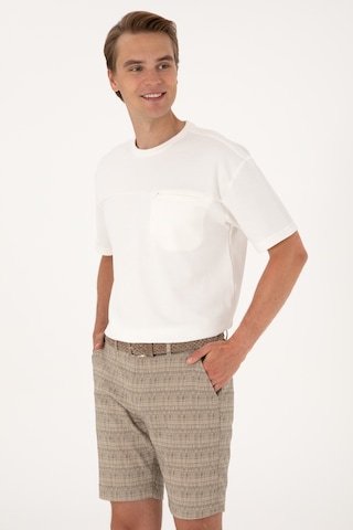 U.S. Polo Assn. Erkek Comfort Fit Krem Bisiklet Yaka Tişört 50300125-VR071