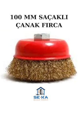 Saçaklı Çanak Tel Fırça 100 Mm Spiral Taşlama Uyumlu Pas Boya Temizleme Metal Fırça
