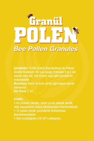 Sepe Natural Arı Poleni Tane Yerli Çok Renkli Granül Polen 100 G