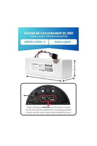 Xiaomi Mi Vacuum Mop 2c 2in1 Batarya Kutulu Stytj01zhm 2600mah
