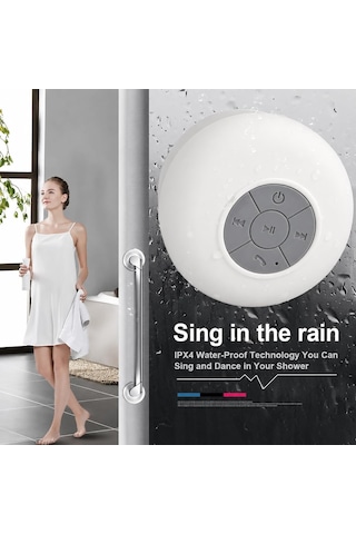 Su Geçirmez Bluetooth Hoparlör Vantuzlu Havuzda Yağmurlu Havalarda Ipx4 3w Kaliteli Ses Banyo Duş Hoparlörü S56