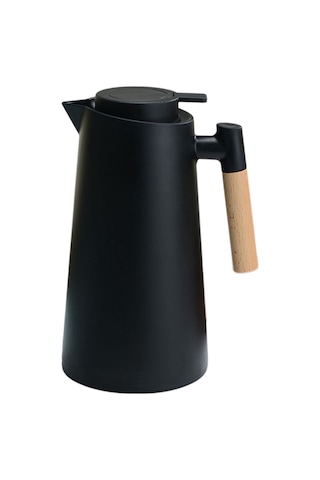 Aoresac Termal Kahve Sürahi Çift Duvarlı Vakum Cezve Termal Siyah 1 L