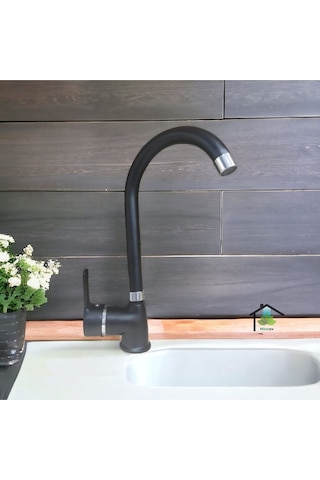 Mintev Siyah Ultra Lüx Komple Set Mutfak Evye Lavabo Ve Banyo Bataryası Siyah