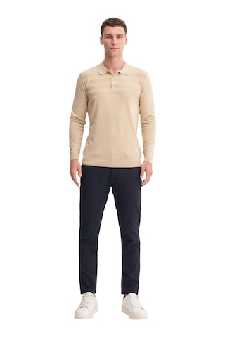 Cazador Slim Fit Viskon Karışımlı Basic Polo Yaka Kazak Bej