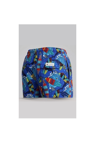 Wild Wood Garment Wild Wood "retro Surfboard" Pop-art Hızlı Kuruyan Erkek Deniz Şortu Parlak Mavi